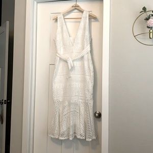 White lace mermaid style dress